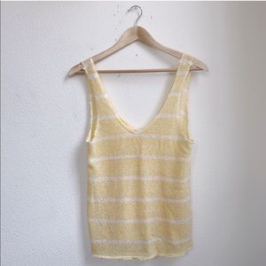 Zara | Distressed Yellow Striped Tank Top